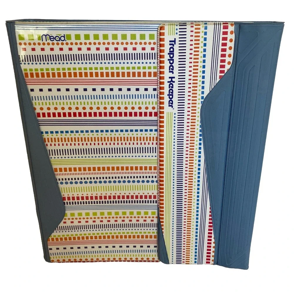 Vtg 90s Y2K Mead Trapper Keeper 3 Ring Binder Geometric Print 26127